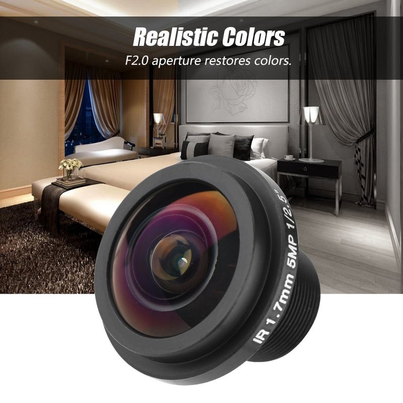 fosa Mini HD Hidden Camera Fisheye Security Panoramic Lens Camera 5MP/1.7mm Focal Length/185?Wide Angle for Fisheye Security Cam, Home/Office/Outdoor/Indoor - Image 3